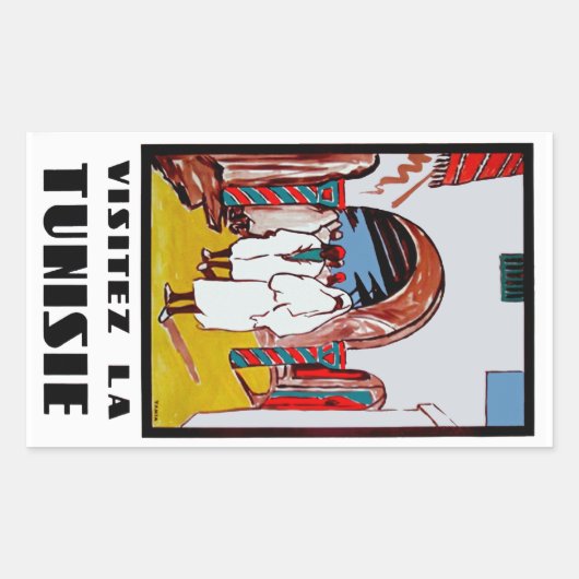 ビジテスラチュニジア 長方形シール (正面)