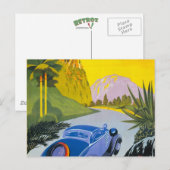 ビジテズラグレスエンオートレトロホリデーポスター ポストカード (正面/裏面)