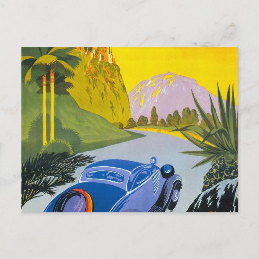 ビジテズラグレスエンオートレトロホリデーポスター ポストカード (正面)