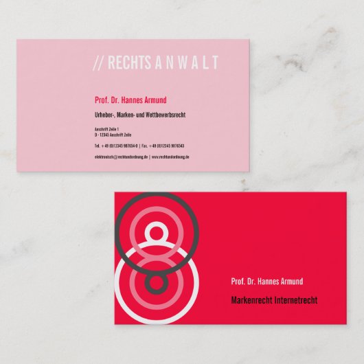 ビジテンカルテンフリッシャールクスビジネスカード 名刺 (正面/裏面)