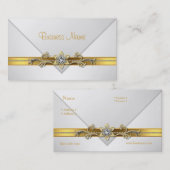 ビジネエレガントスカード白金ゴールド宝石トリム 名刺 (正面/裏面)