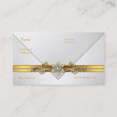 ビジネエレガントスカード白金ゴールド宝石トリム 名刺 (裏面)