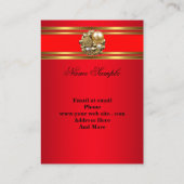 ビジネエレガントス赤金ゴールドダマスクジュエル2 名刺 (裏面)