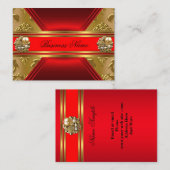 ビジネエレガントス赤金ゴールドダマスクジュエル2 名刺 (正面/裏面)