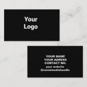 ビジネカスタムスのロゴ名シンプル白赤ブルー 名刺 (正面/裏面)