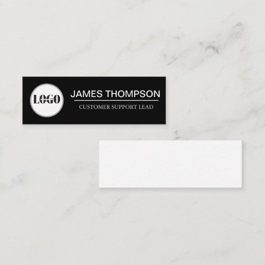 ビジネカスタムスチームの従業員ギアロゴ スキニー名刺 (正面/裏面)