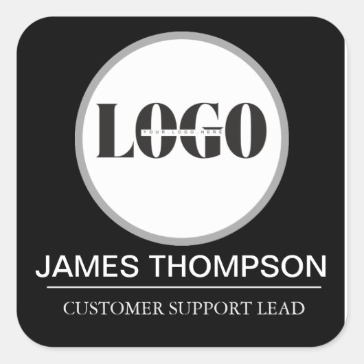 ビジネカスタムスチームの従業員ギアロゴ スクエアシール (正面)