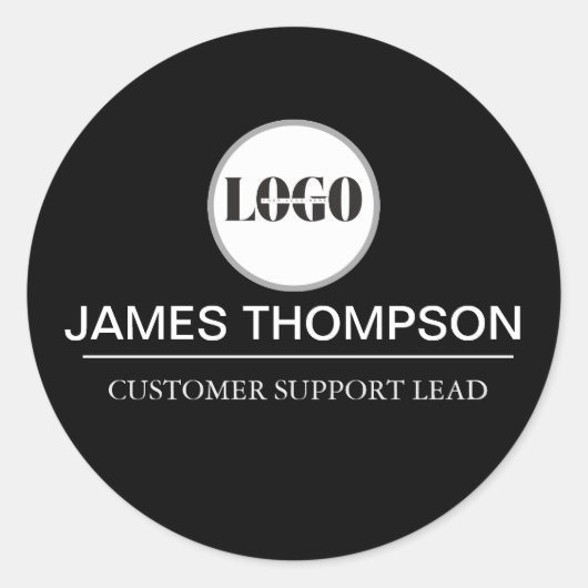 ビジネカスタムスチームの従業員ギアロゴ ラウンドシール (正面)