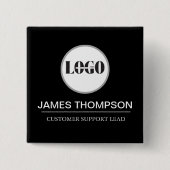 ビジネカスタムスチームの従業員ギアロゴ 缶バッジ (正面)