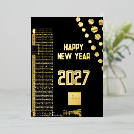 ビジネスあけましておめでとうございます 2026 モダンなロゴ スクエア 箔シーズンカード