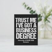 ビジネスおもしろいスクール卒業カスタム大学 ポストカード (スタンド正面)