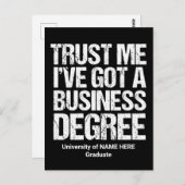 ビジネスおもしろいスクール卒業カスタム大学 ポストカード (正面/裏面)