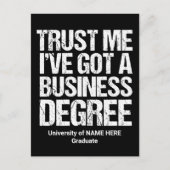 ビジネスおもしろいスクール卒業カスタム大学 ポストカード (正面)
