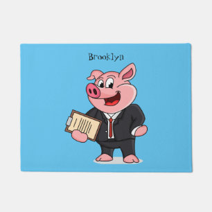 ビジネスおもしろいスーツの漫画 ドアマット