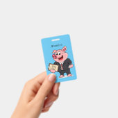 ビジネスおもしろいスーツの漫画 バッジ (手持ち)