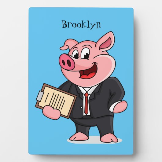 ビジネスおもしろいスーツの漫画 フォトプラーク (正面)