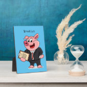 ビジネスおもしろいスーツの漫画 フォトプラーク (側面)