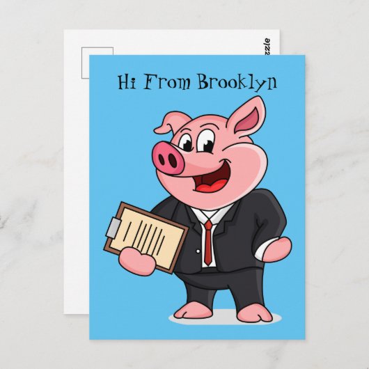 ビジネスおもしろいスーツの漫画 ポストカード (正面/裏面)