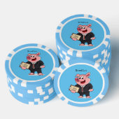 ビジネスおもしろいスーツの漫画 ポーカーチップ (積み重ね)