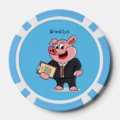 ビジネスおもしろいスーツの漫画 ポーカーチップ (裏面)