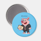 ビジネスおもしろいスーツの漫画 マグネット (正面/裏面)