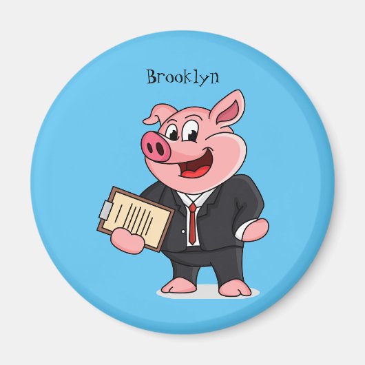 ビジネスおもしろいスーツの漫画 マグネット (正面)