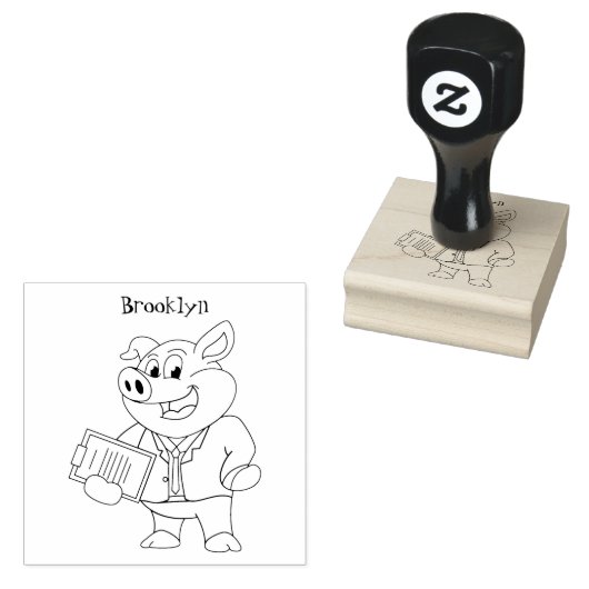 ビジネスおもしろいスーツの漫画 ラバースタンプ (押印)