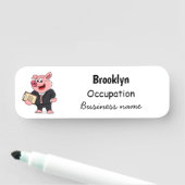 ビジネスおもしろいスーツの漫画 名札 (インサイチュ)