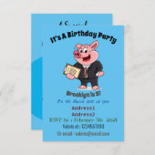 ビジネスおもしろいスーツの漫画 招待状 (正面/裏面)