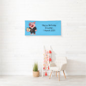 ビジネスおもしろいスーツの漫画 横断幕 (インサイチュ)