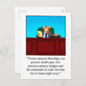 ビジネスおもしろいユーモアのクリスマスポストカード シーズンポストカード (正面/裏面)