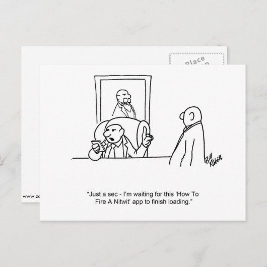 ビジネスおもしろいユーモア「機知を燃やす」はがき ポストカード (正面/裏面)