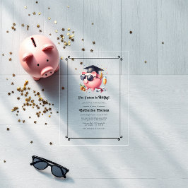 ビジネスおよびファイナンス専攻 明るい未来の卒業生 アクリル招待状