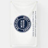 ビジネスおよびブランドロゴ会社の追加イベント 横断幕 (縦)