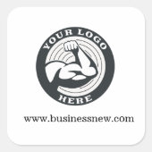 ビジネスおよびブランドロゴDIY会社 スクエアシール (正面)