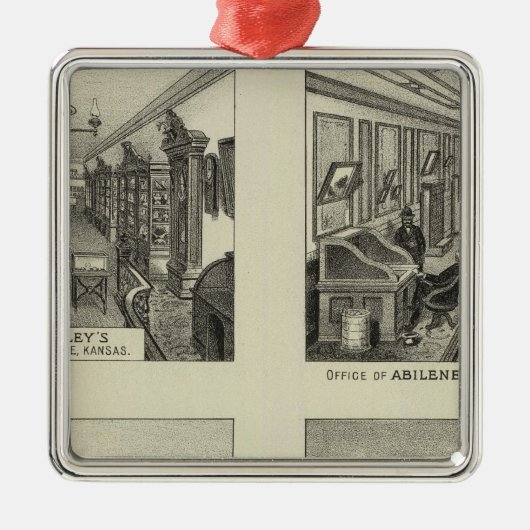 ビジネスおよび住宅、アビリン、カンザス メタルオーナメント (正面)