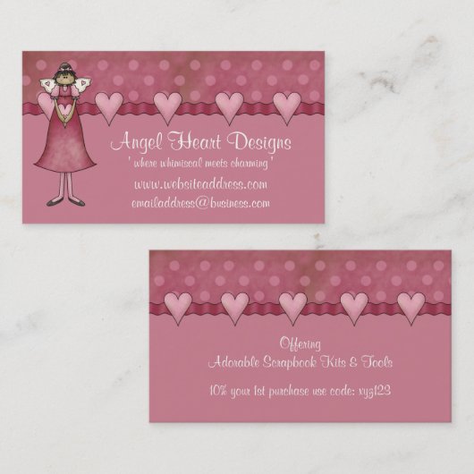 ビジネスお洒落カード：：エンジェルハートデザイン 名刺 (正面/裏面)