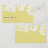 ビジネスかわいらしカーはっきりしたドのレモン黄色 名刺 (正面/裏面)