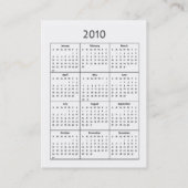 ビジネスか昇進カード- 2010カレンダーが付いている… 名刺 (裏面)