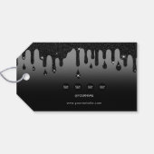 ビジネスつるラベル衣料品スイングラベルブラックグリッター ギフトタグ (裏面横)