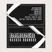 ビジネスとロイヤリティの理容師を2つの黒で表示 名刺 (外部フラット)