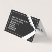 ビジネスとロイヤリティの理容師を2つの黒で表示 名刺 (裏面)