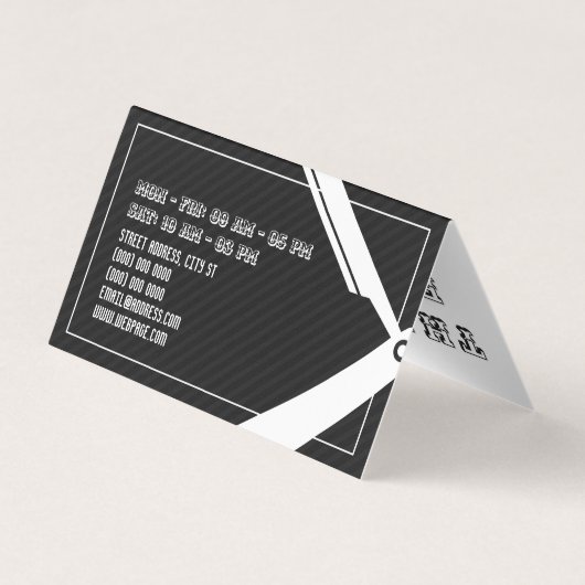 ビジネスとロイヤリティの理容師を2つの黒で表示 名刺 (裏面)