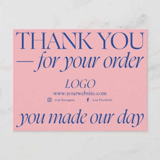 ビジネスにおける感謝：心からお礼 ポストカード (正面)