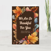 ビジネスに感謝する感謝祭離れのあり カード (正面)