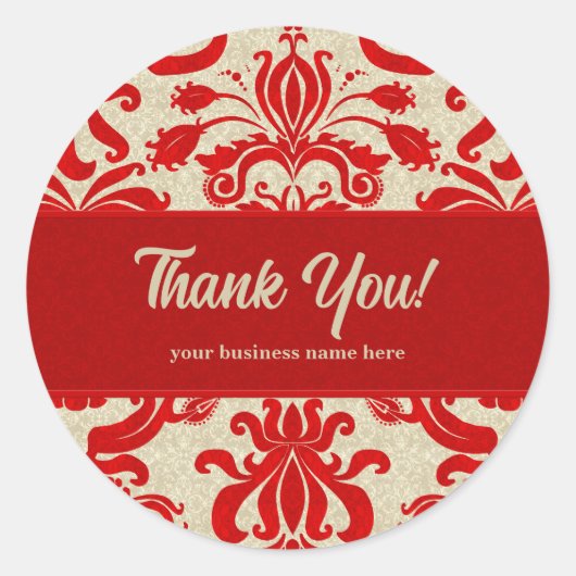 ビジネスに最適なルビーレッドとチューペダマスク ラウンドシール (正面)