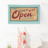 ビジネスのために開いたレトロの喜ばしい徴候 横断幕 (インサイチュ)