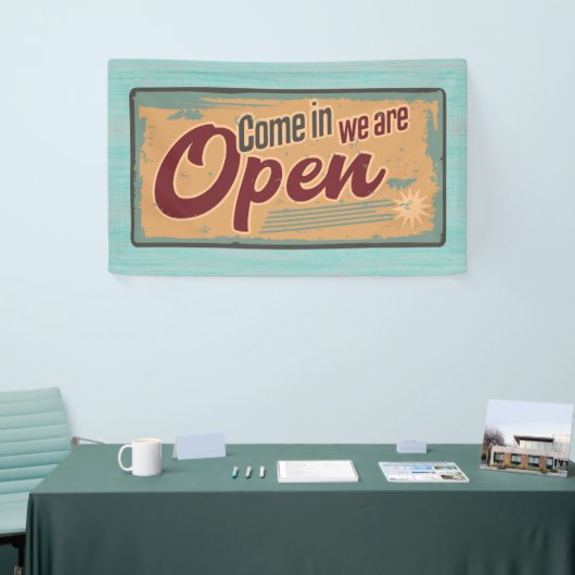 ビジネスのために開いたレトロの喜ばしい徴候 横断幕 (トレードショー)