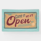 ビジネスのために開いたレトロの喜ばしい徴候 横断幕 (横)