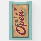 ビジネスのために開いたレトロの喜ばしい徴候 横断幕 (縦)